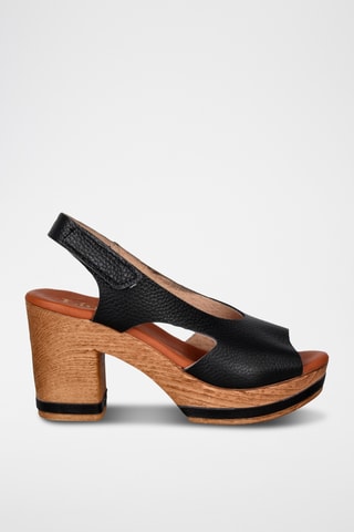 Leren Sandalen met Hak Bugui - Zwart