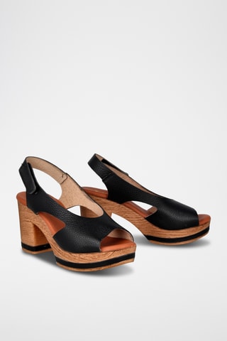 Leren Sandalen met Hak Bugui - Zwart