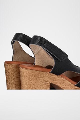 Leren Sandalen met Hak Bugui - Zwart