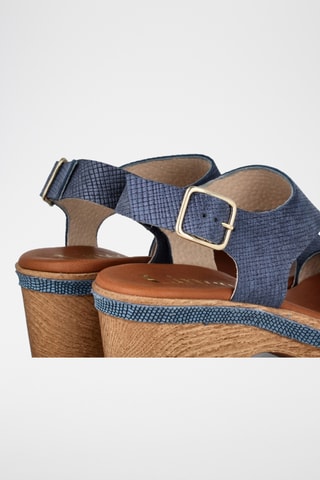 Leren Sandalen met Hak Carre - Blauw