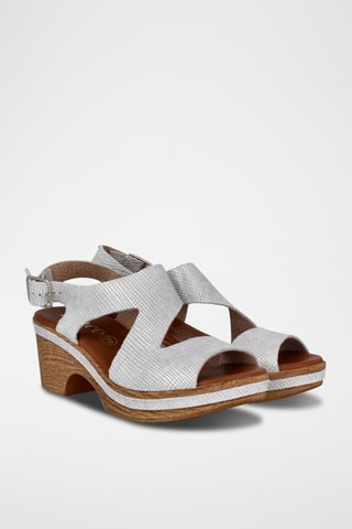 Leren Sandalen met Hak Carre - Wit