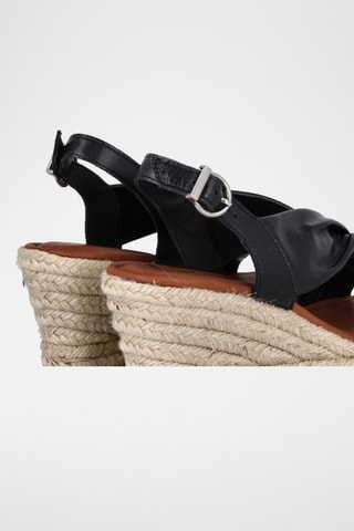 Leren Sandalen met Sleehak Florencia - Zwart