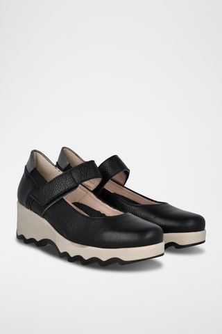 Leren Sandalen met Sleehak Bugui - Zwart
