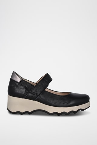 Leren Sandalen met Sleehak Bugui - Zwart