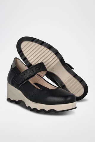 Leren Sandalen met Sleehak Bugui - Zwart