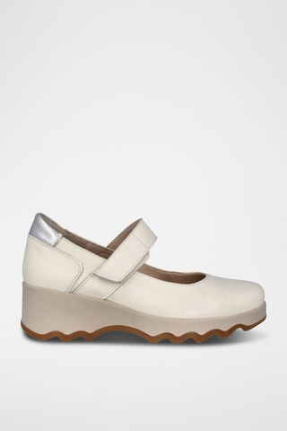 Leren Sandalen met Sleehak Bugui - Wit