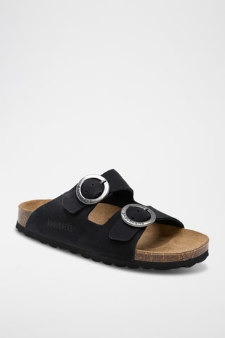 Ciabatte in pelle scamosciata - Nero