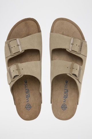 Ciabatte in pelle - Kaki