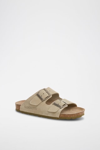Ciabatte in pelle scamosciata - Kaki