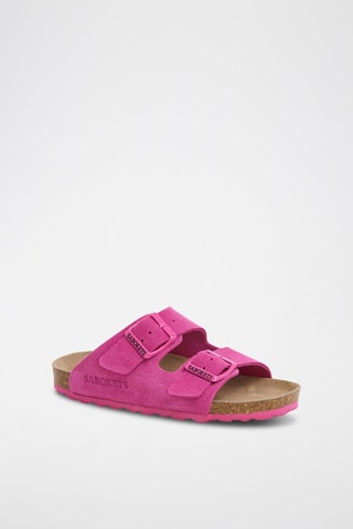 Ciabatte in pelle scamosciata - Fucsia