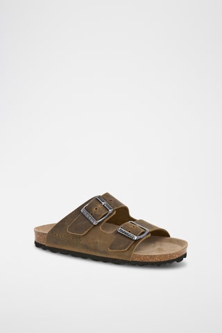 Ciabatte in pelle - Kaki