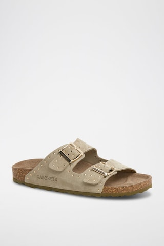 Ciabatte in pelle scamosciata - Kaki