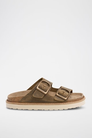 Ciabatte in pelle - Kaki