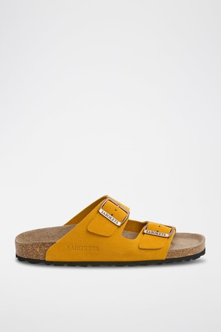 Ciabatte in pelle scamosciata - Giallo