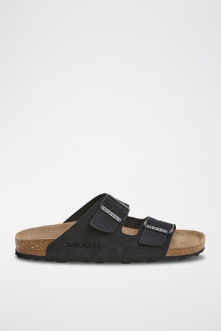 Ciabatte in pelle scamosciata - Nero