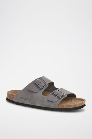 Ciabatte in pelle scamosciata - Grigio