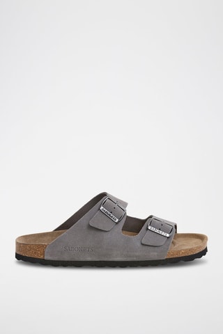Ciabatte in pelle scamosciata - Grigio