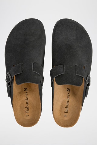 Sabot in pelle scamosciata Rosso - Nero