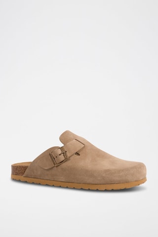 Sabot in pelle scamosciata Rosso - Marrone chiaro