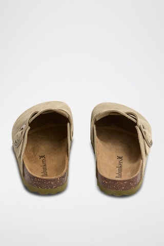 Sabot in pelle scamosciata - Beige