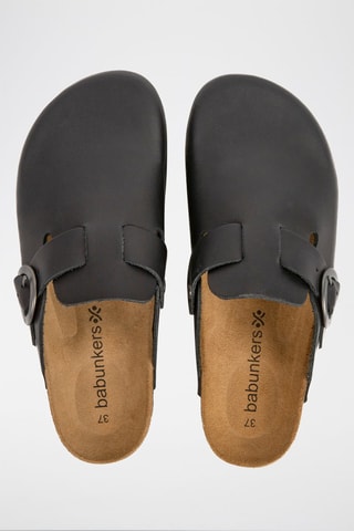 Sabot in pelle Rosso - Nero
