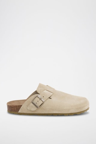 Ciabatte in pelle scamosciata - Kaki