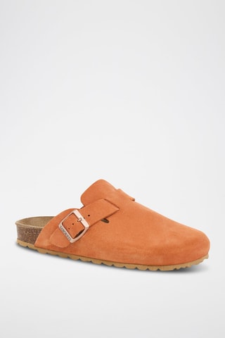 Sabot in pelle scamosciata - Arancione