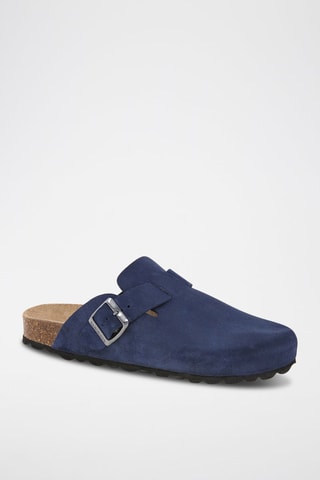 Sabot in pelle scamosciata - Navy