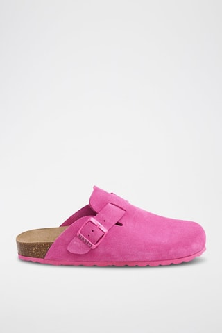 Sabot in pelle scamosciata - Fucsia