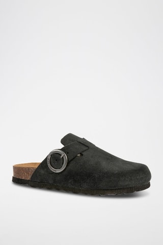 Sabot in pelle scamosciata Rosso - Nero