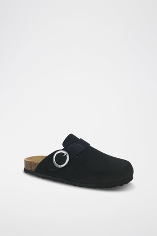 Sabot in pelle scamosciata - 
Nero