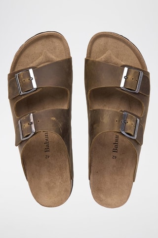 Ciabatte in pelle - Marrone