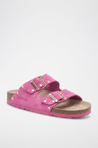 Ciabatte in pelle scamosciata - Fucsia