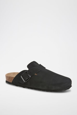 Sabot in pelle scamosciata - Nero
