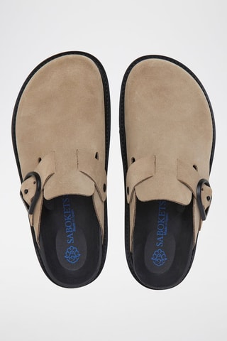 Sabot in pelle scamosciata - Marrone