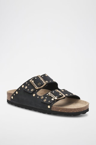 Ciabatte in pelle scamosciata - Nero
