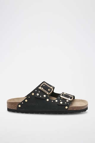 Ciabatte in pelle scamosciata - Nero