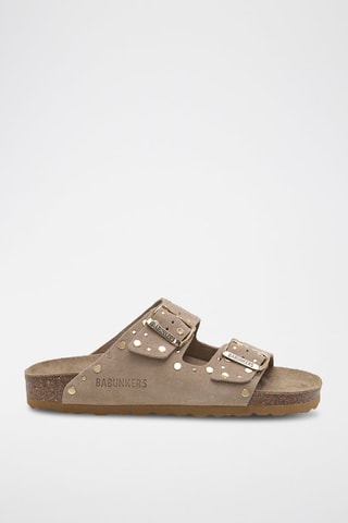 Ciabatte in pelle scamosciata - Beige