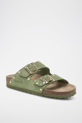 Ciabatte in pelle scamosciata - Verde