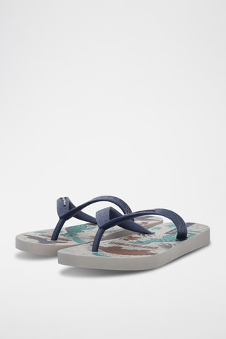 Chanclas Ipanema Temas XV -  Gris claro y azul marino