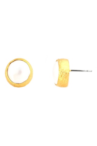 Orecchini laminato oro fino giallo Perle coltivate