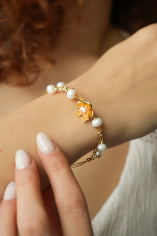 Bracciale - Dorato e bianco