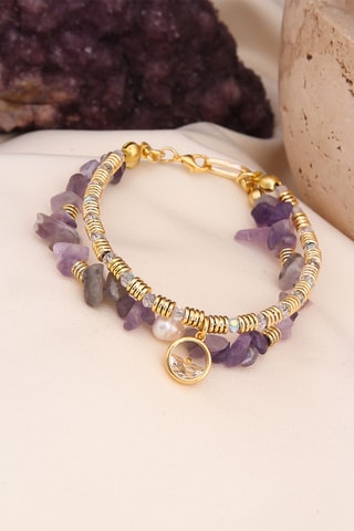 Bracciale - Ametista e perle coltivate
