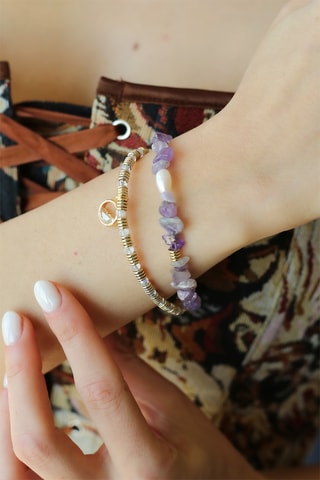 Bracciale - Ametista e perle coltivate