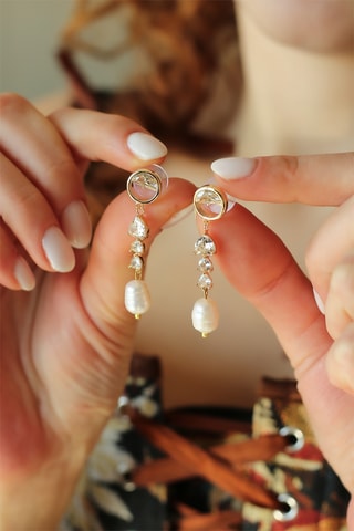 Orecchini - Zircone e perle coltivate