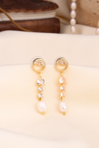 Orecchini - Zircone e perle coltivate