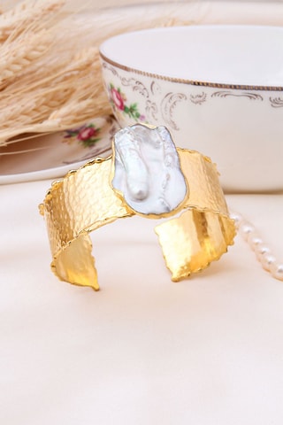 Bracciale bangle Bronzo e perla coltivata