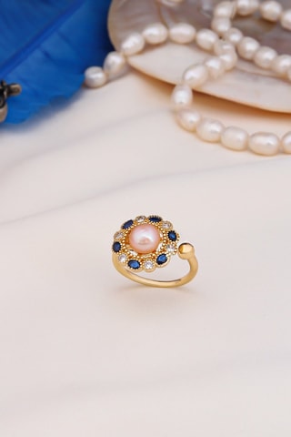 Anello - Perla coltivata e zirconi