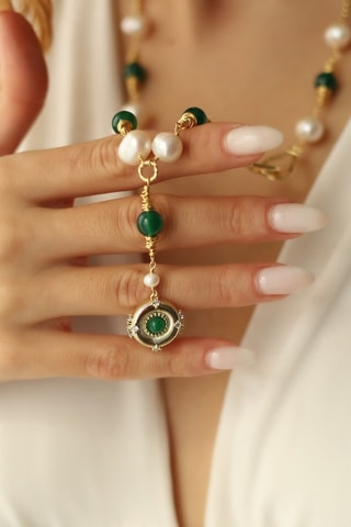 Collana - Perle coltivate e agate