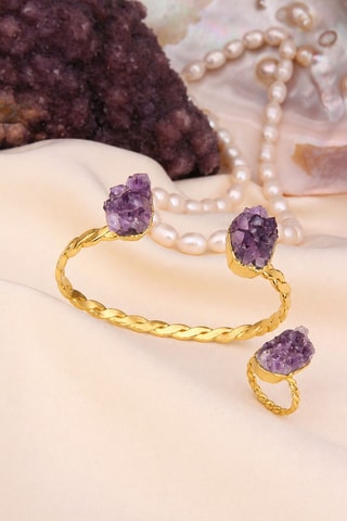 Parure - Placcato oro giallo e ametiste